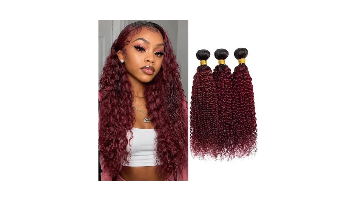 Jerry Curly Ombre Virgin Brazilian Human Hair Bundles T1b/99j Two