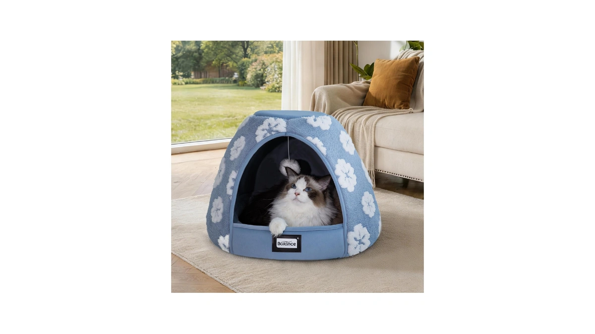 Balance Cat Beds For Indoor Cats, 2-in-1 Cat Bed Cave