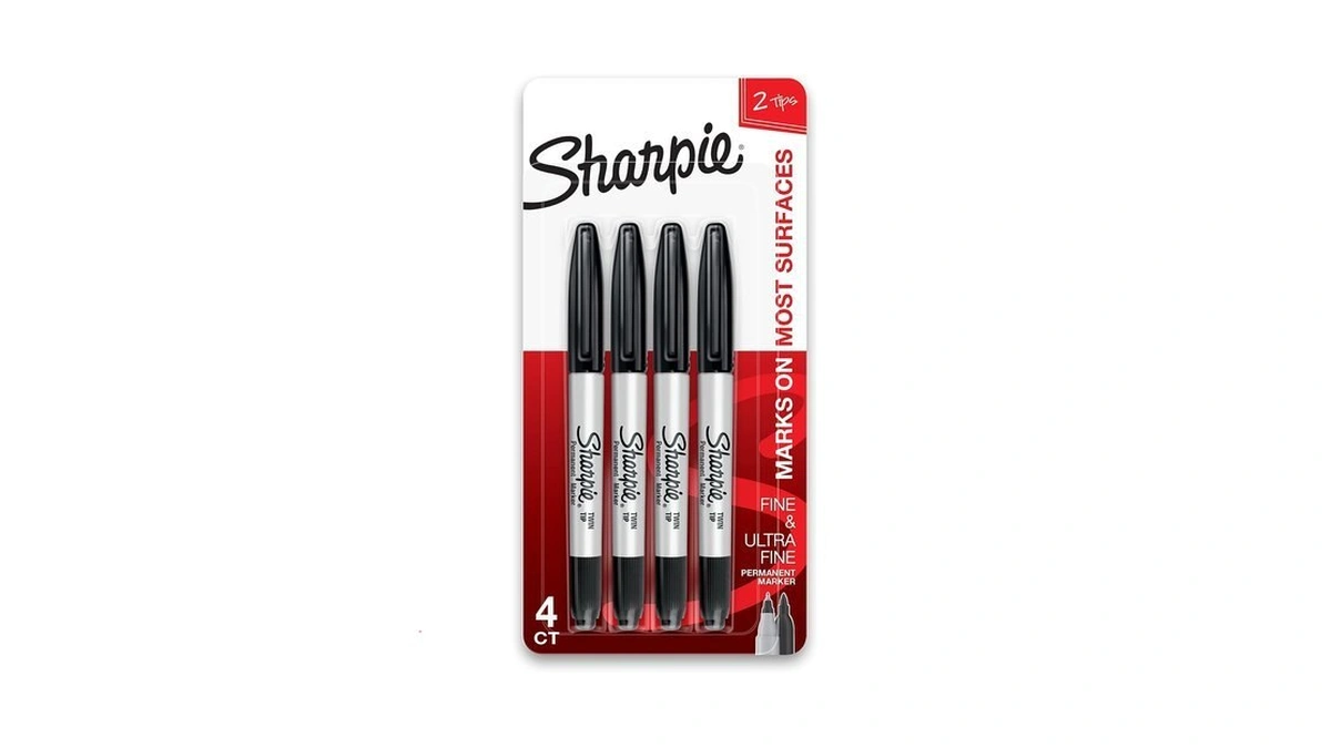 Sharpie Twin Tip Permanent Markers, Fine And Ultra Fine, Black,