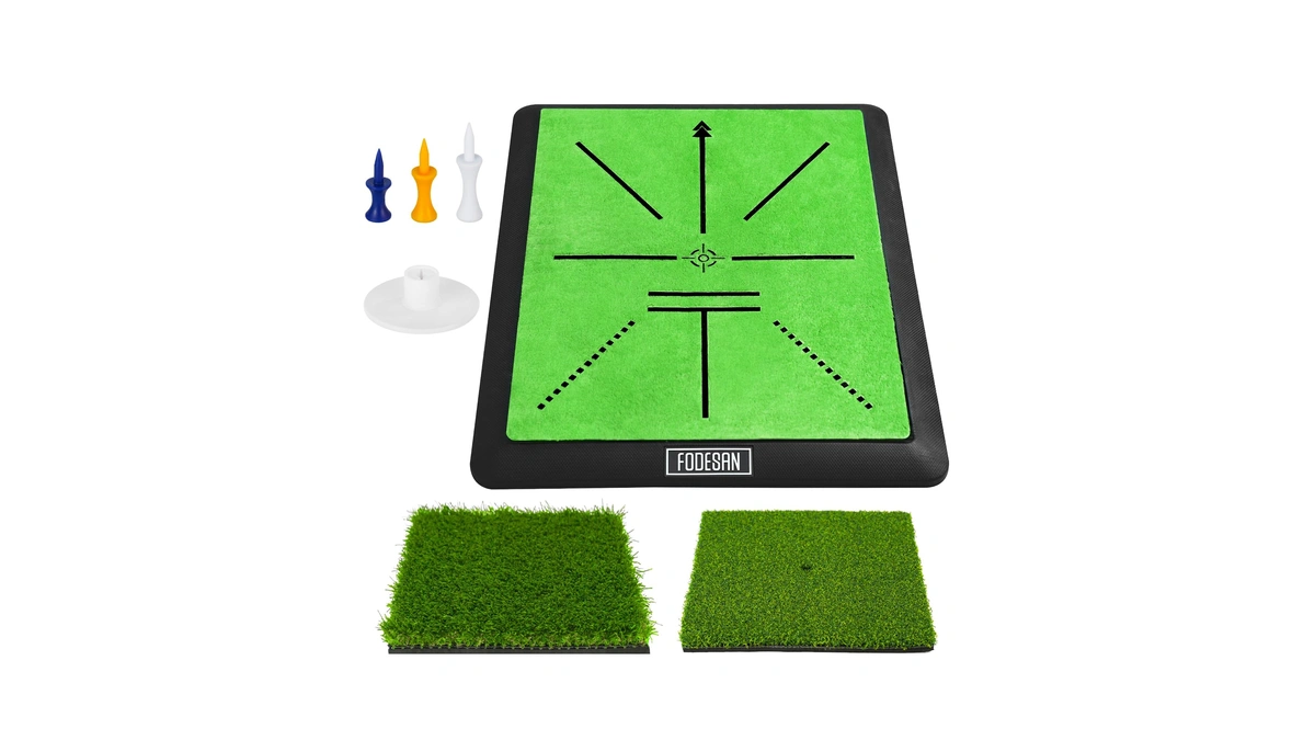 Fodesan 3-in-1 Golf Hitting Mat For Simulators, Nets & Home