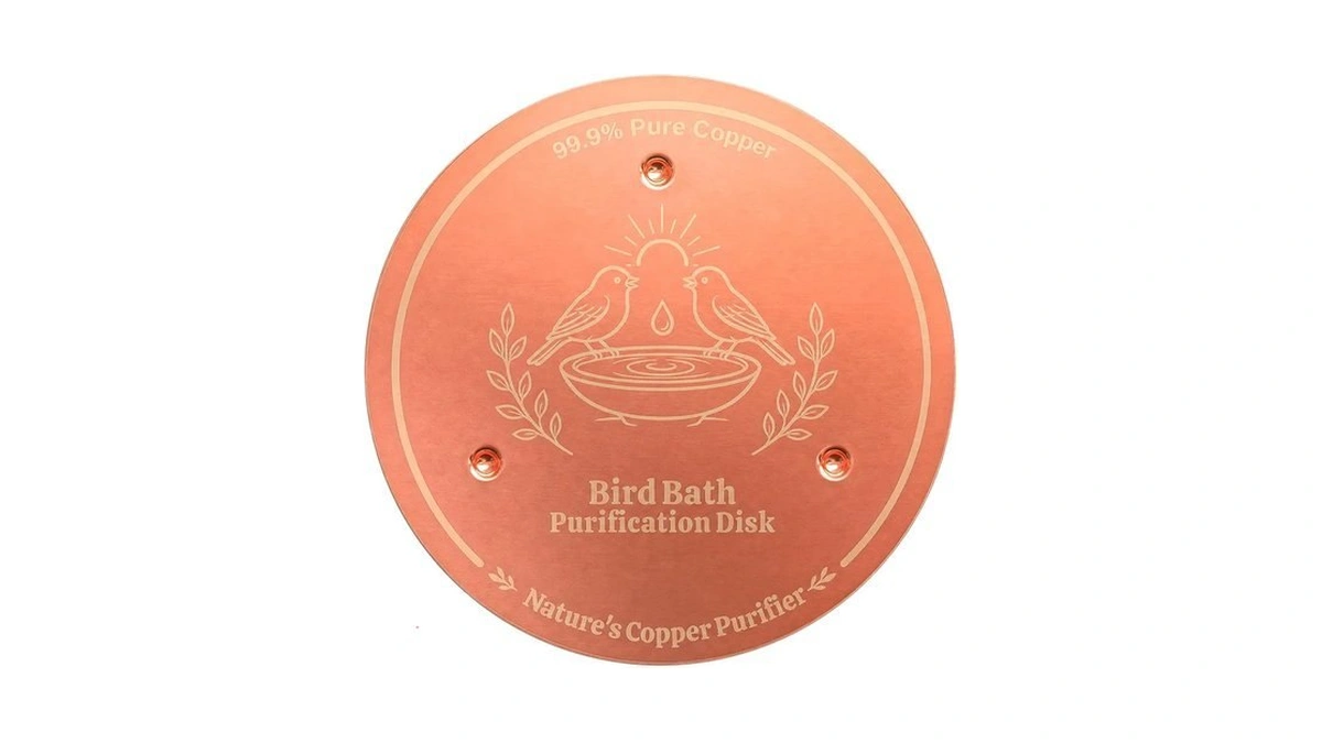 Azomabox Copper Disc For Bird Bath, 99.9% Pure Copper (two