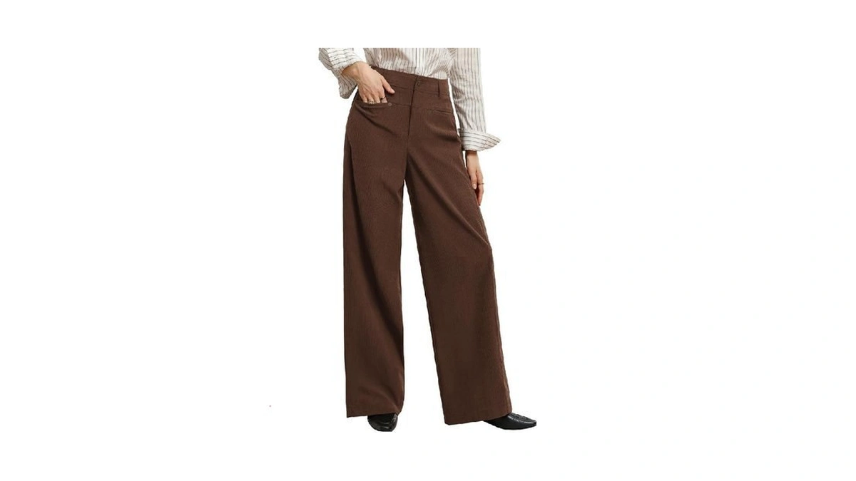 Grace Karin Corduroy Pants Women Casual Wide Leg Baggy Trousers