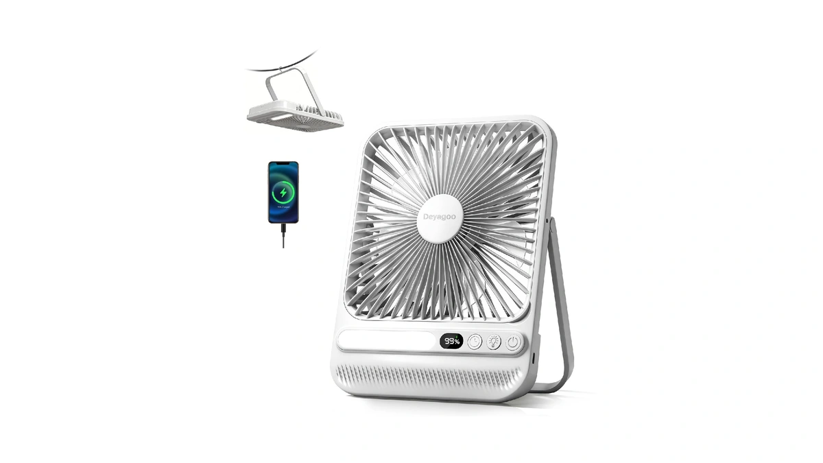 Travel Fan,7-inch Portable Fan, Rechargeable Fan, 10000mah Ultra-thin Quiet