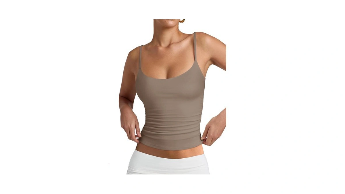 Pinkmstyle Soft Double Lined Tank Tops For Women Scoop Neck