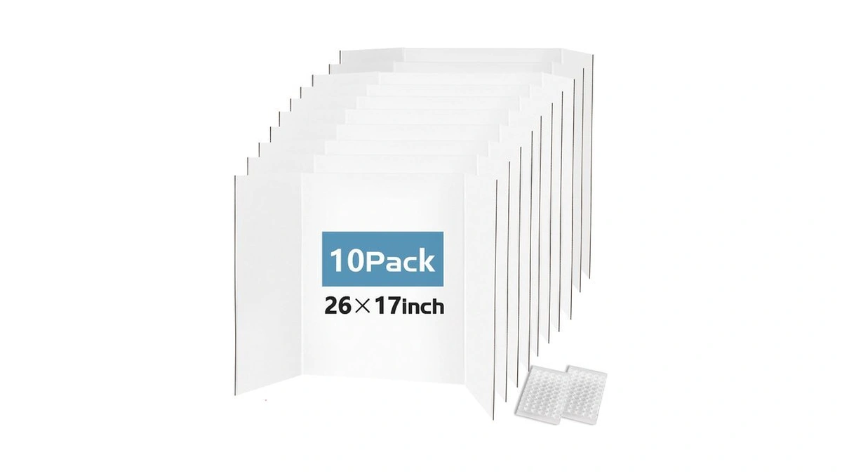 Doubleggs Trifold Poster Board, 10 Pack 26x17 Inch Presentation Board