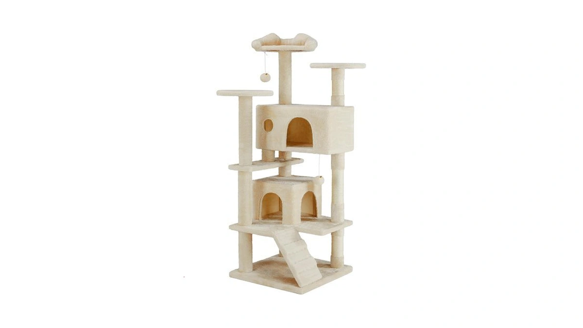 Sweetcrispy 54-inch Cat Tree Tower With Scratching Posts, Indoor Use