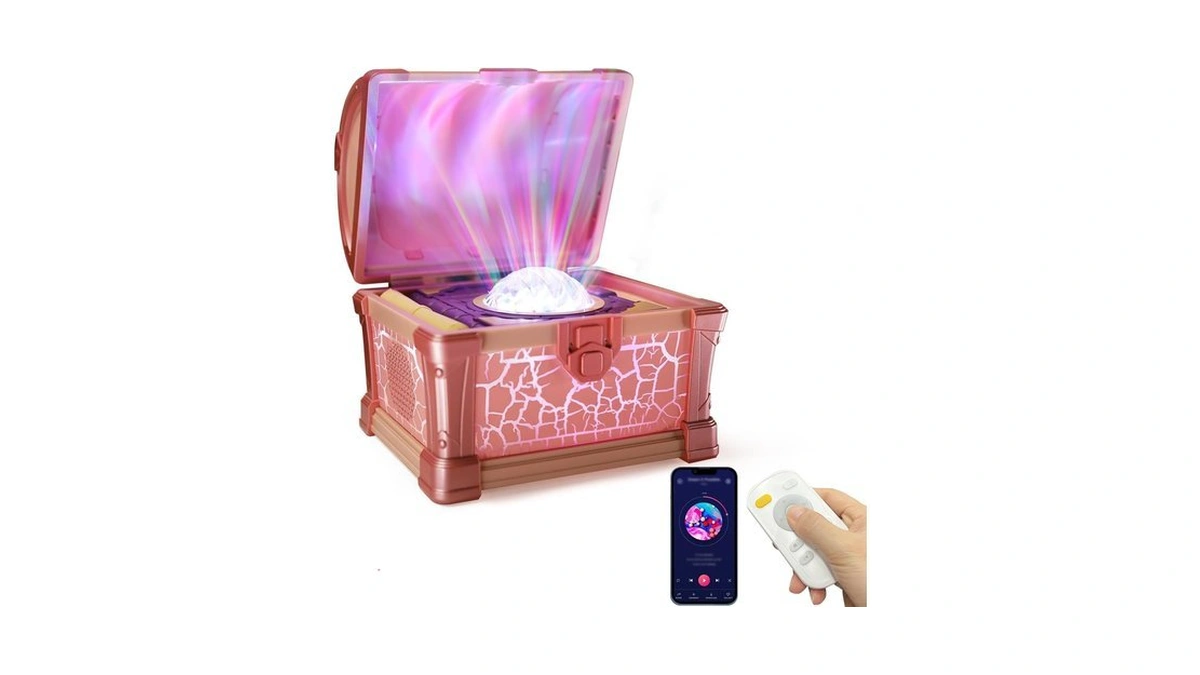 Treasure Chest Galaxy Projector With Bluetooth Speaker For Kids Room