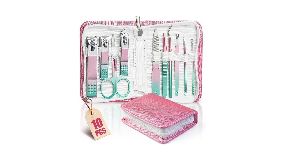 Woama Manicure Set Travel Nail Clippers 10-piece Toenail Clippers Pedicure