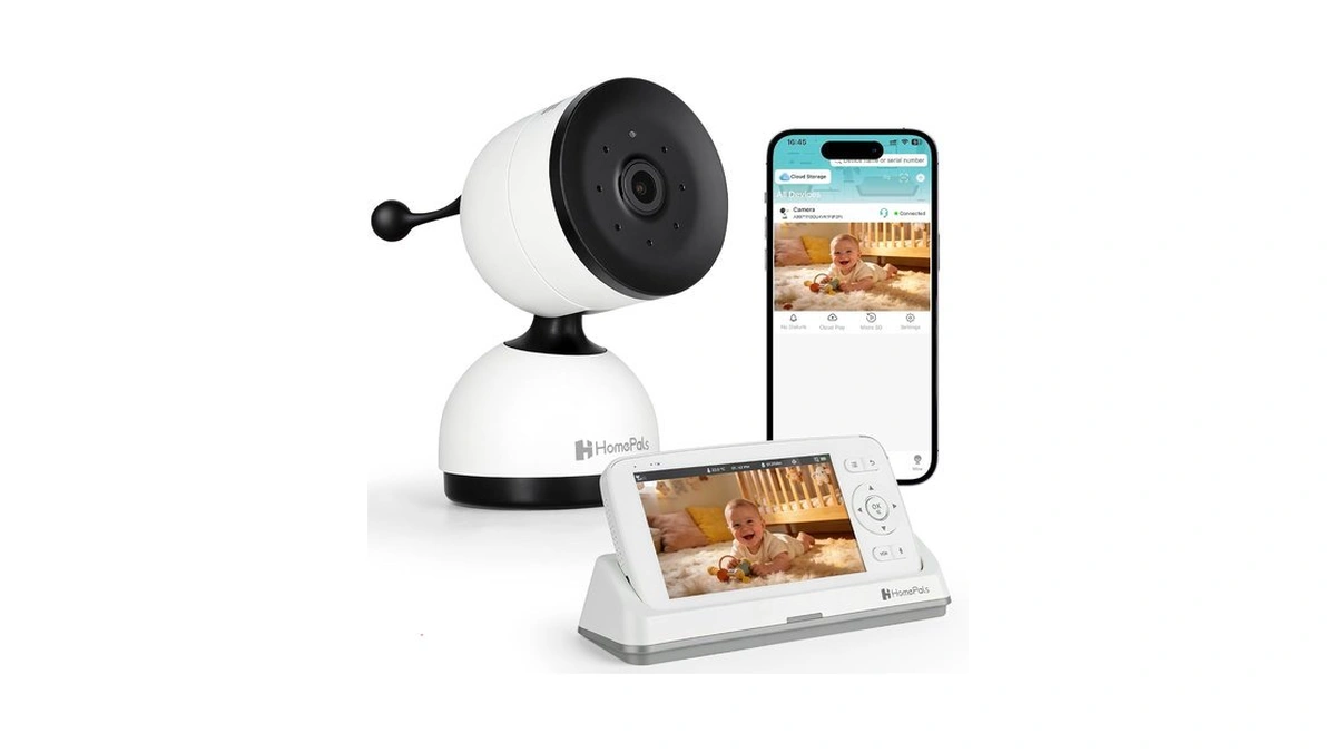 Smart Wifi Baby Monitor With 5-inch Screen: 355° Pan-tilt-zoom Camera,
