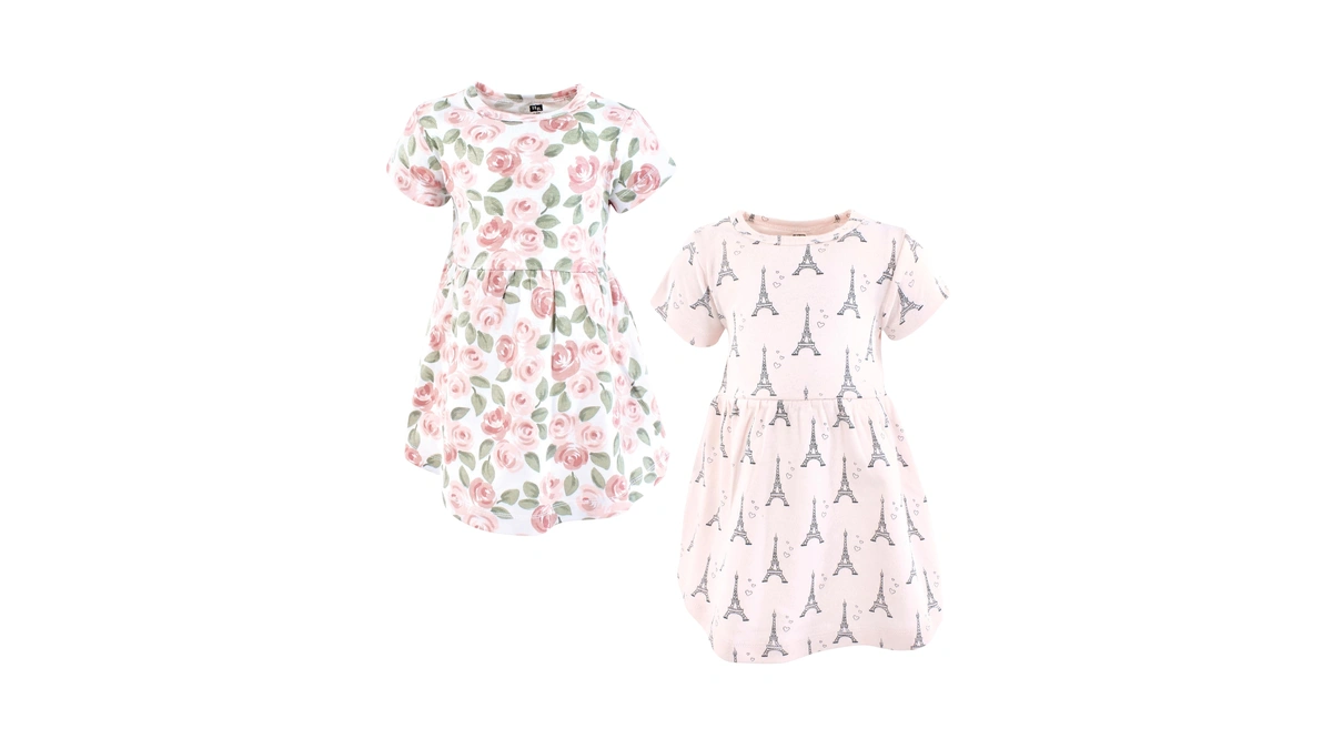 Hudson Baby Infant Girls Cotton Dresses, Bonjour Paris, 3t