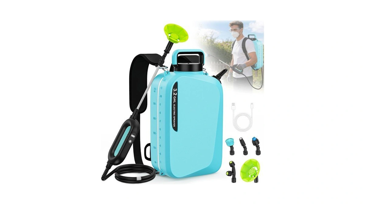 Crivnhar 3.2gal Battery Powered Backpack Sprayer, Electric Pump Sprayer