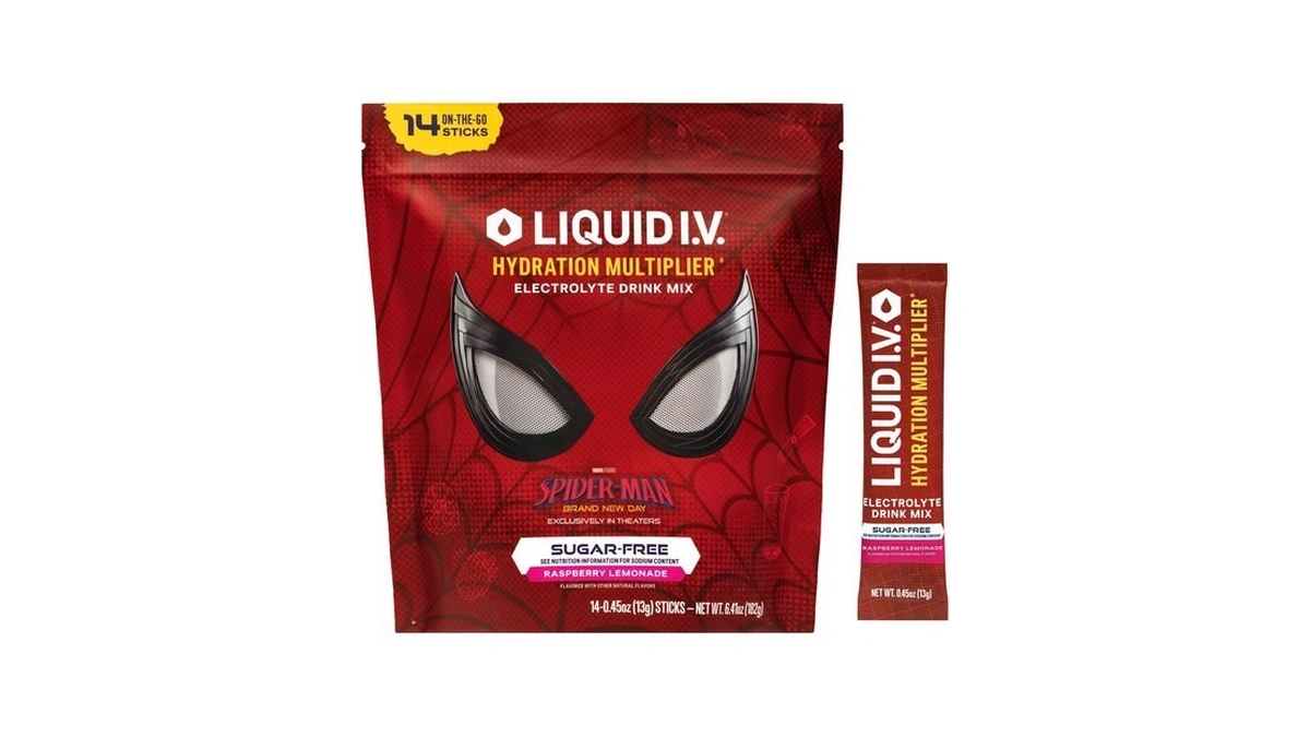 Liquid I.v. Sugar Free Electrolyte, Spider-man Raspberry Lemonade, 14 Count
