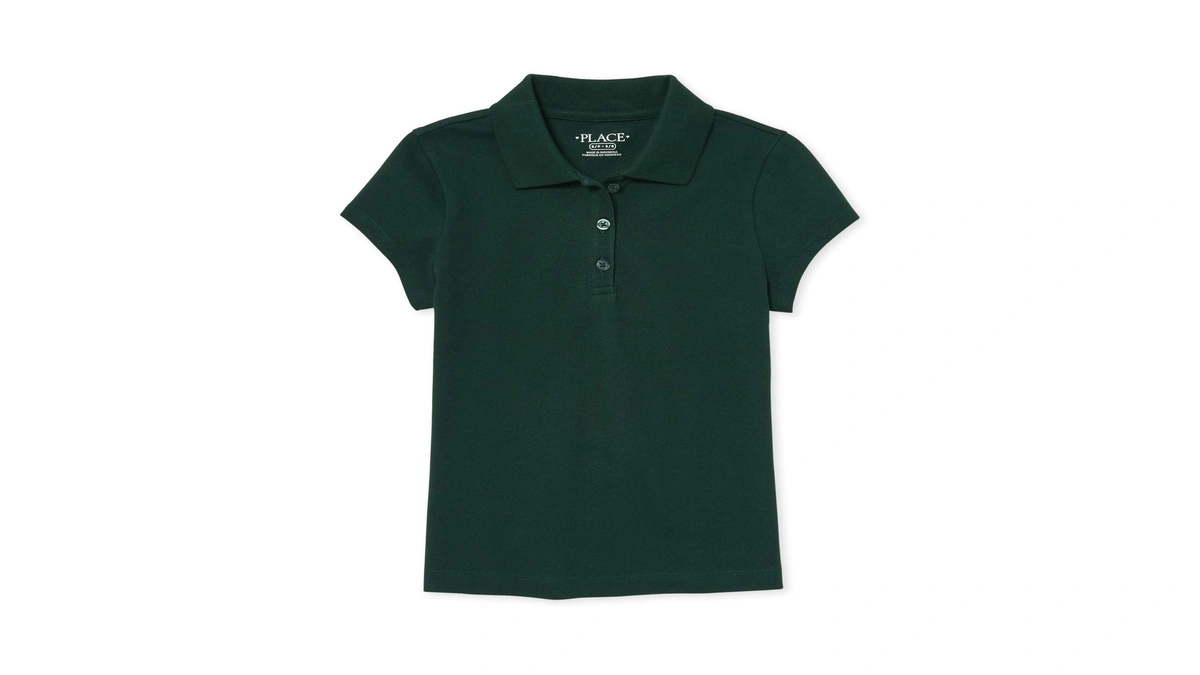 The Children's Place Girls Uniform Pique Polo Shirt, Spruce Shade,
