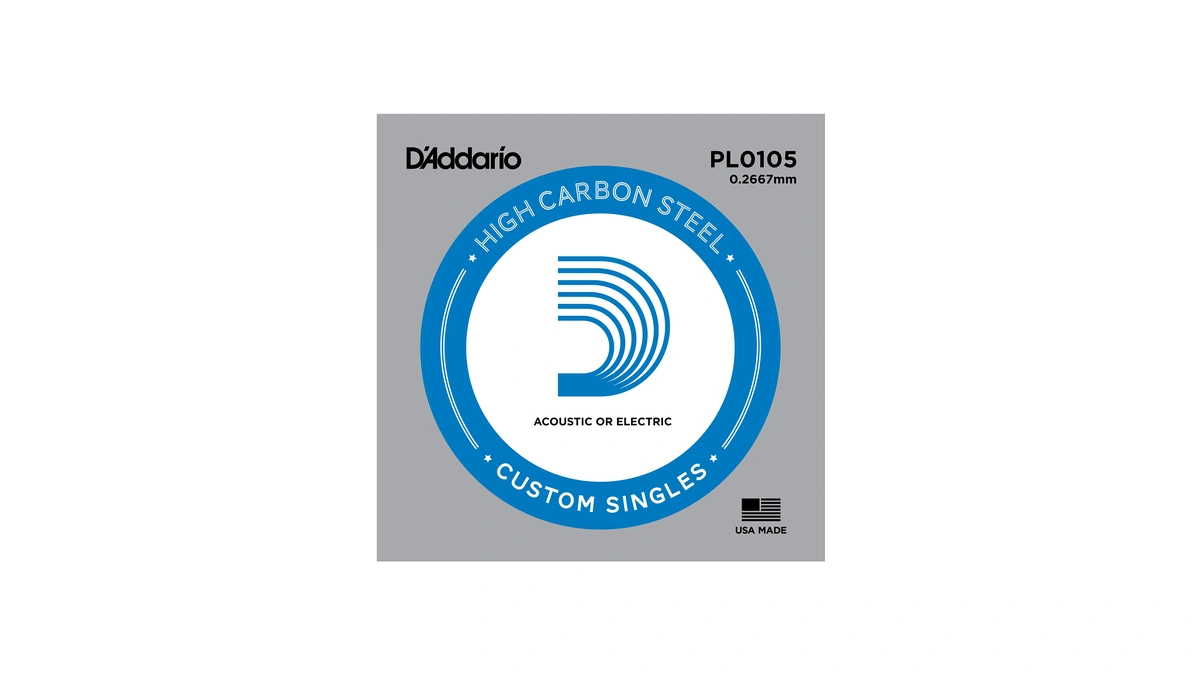 D'addario Pl0105 Plain Steel Guitar Single String, .0105