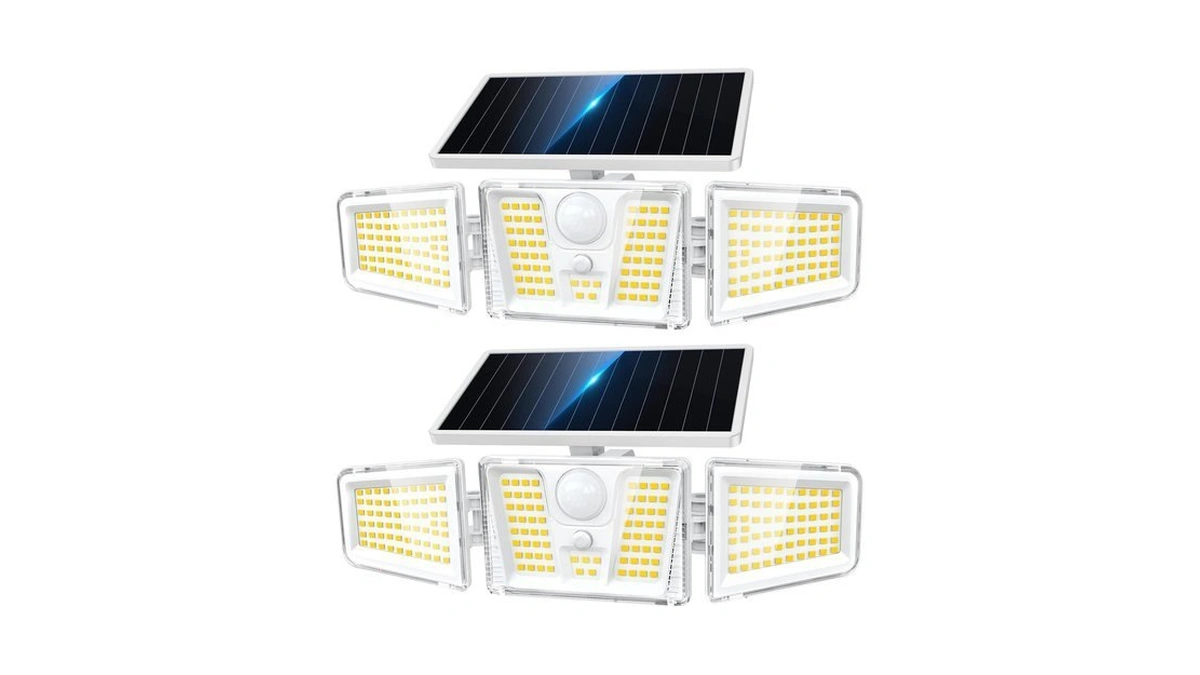 Kooper Solar Flood Lights, 210 Led Motion Sensor Outdoor Lights,