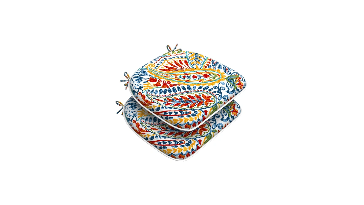 Dytxiii Set Of 2 Outdoor Chair Cushions With Ties,water Repellent