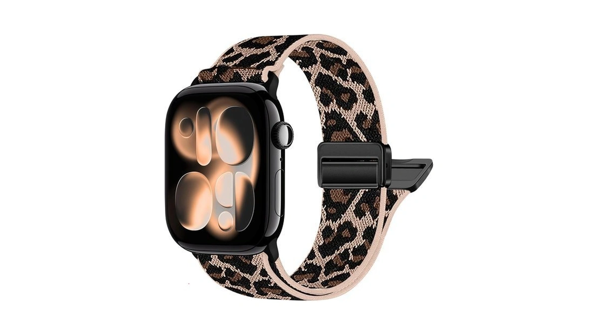Xsmdajdtxz Leopard Braided Magnetic Nylon Watch Bands Compatible With Apple