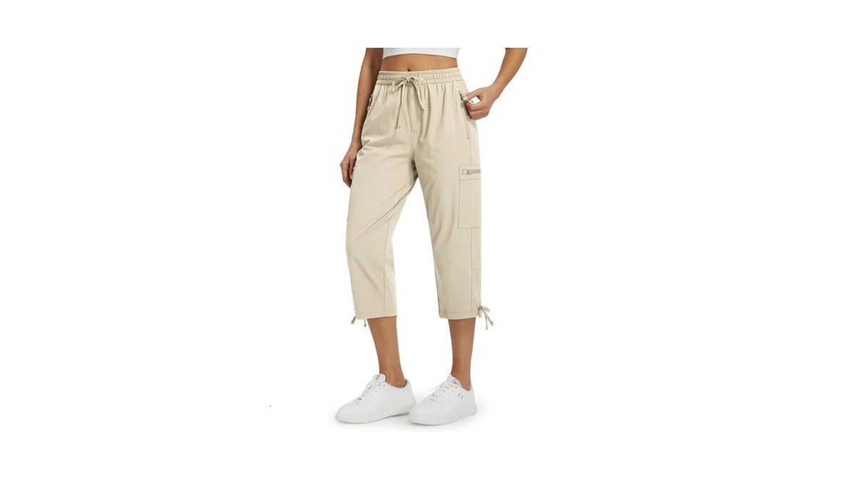 Libin Women's Hiking Capri Cargo Pants Cropped Summer Pants Light