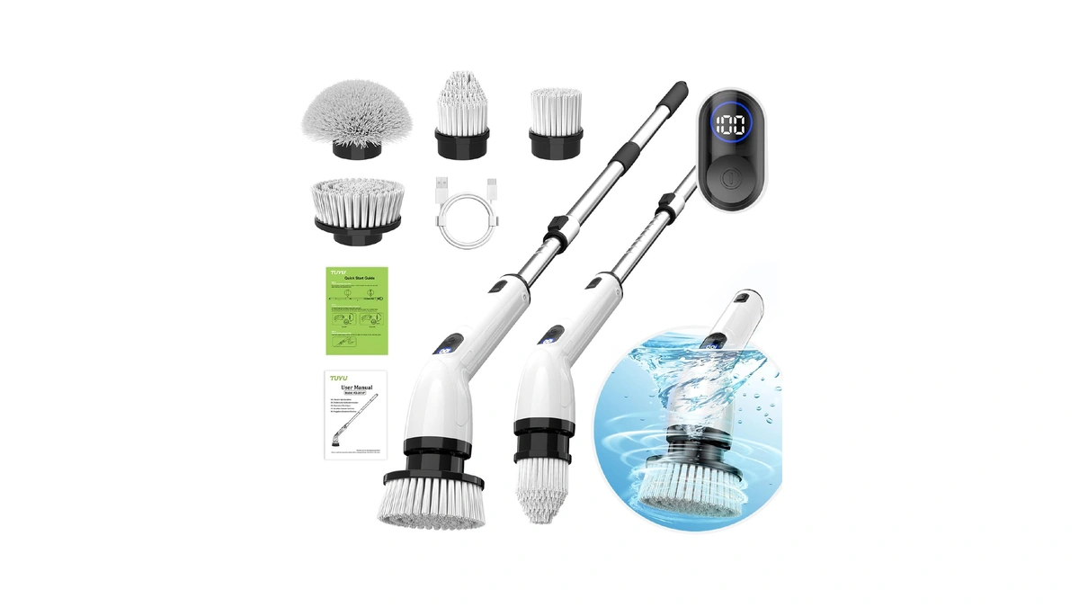 Tuyu Electric Spin Scrubber, Cordless Cleaning Brush For Bathroom,home