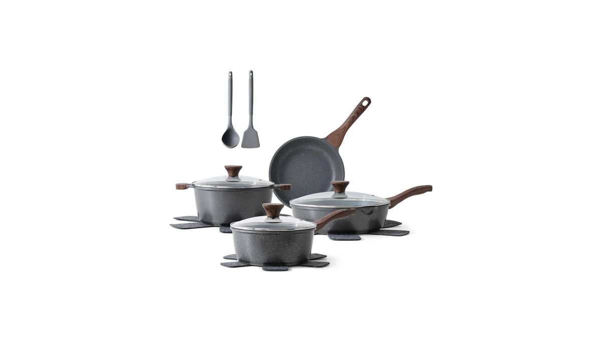 Sensarte Nonstick Cookware Set 13 Pcs, Non Stick Pots And