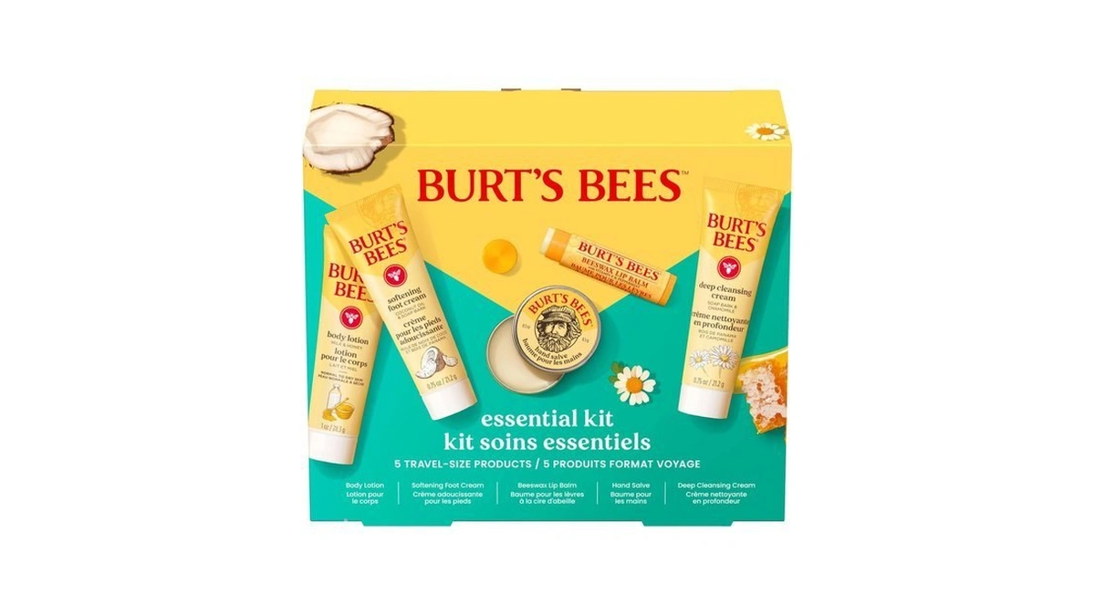 Burt's Bees Essentials Kit Gift Set, 5 Travel Size Products
