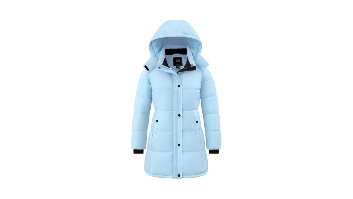 Zshow Women's Long Winter Jacket Warm Waterproof Puffer Coat,blue,medium