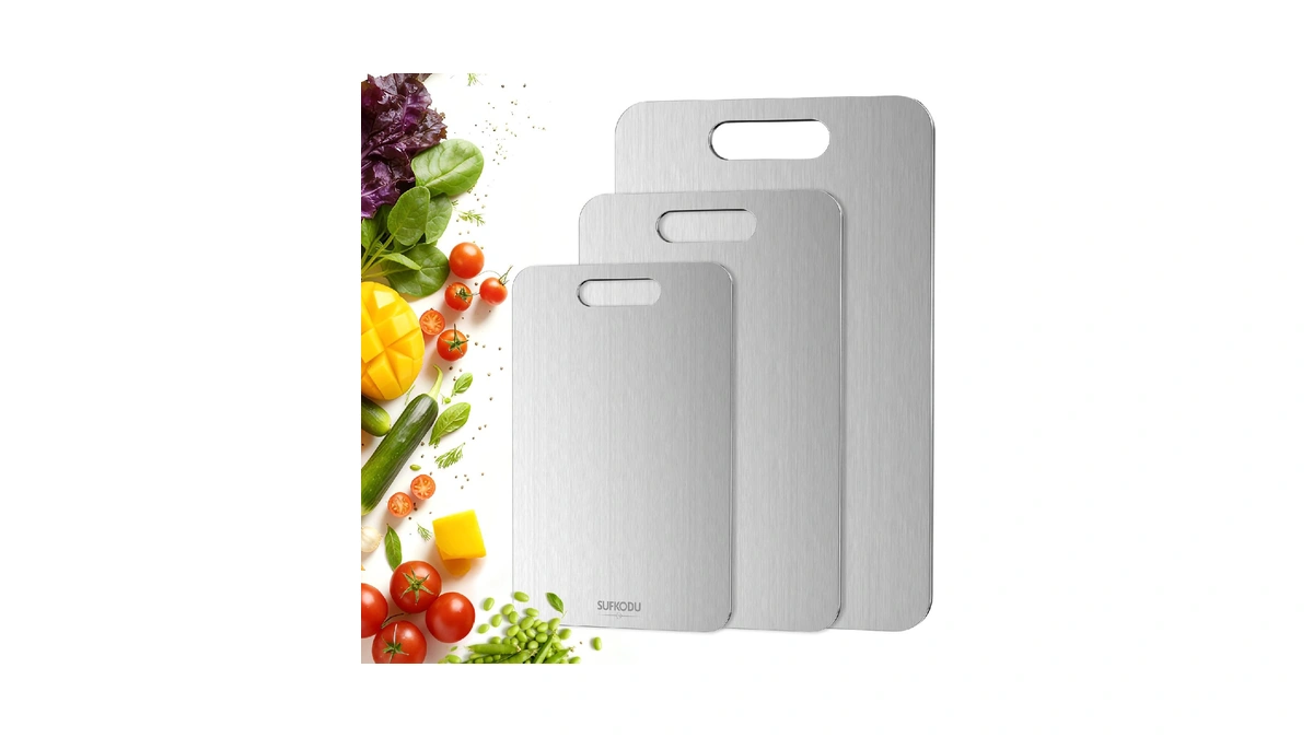 Titanium Cutting Board Set Of 3, 100% Double-sided Titanium Cutting