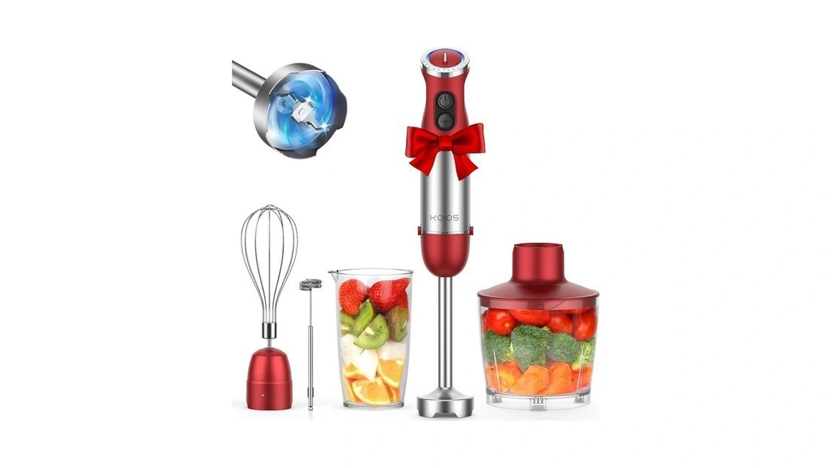Koios 5-in-1 Hand Immersion Blender, 1000w 12 Speed Handheld Blender