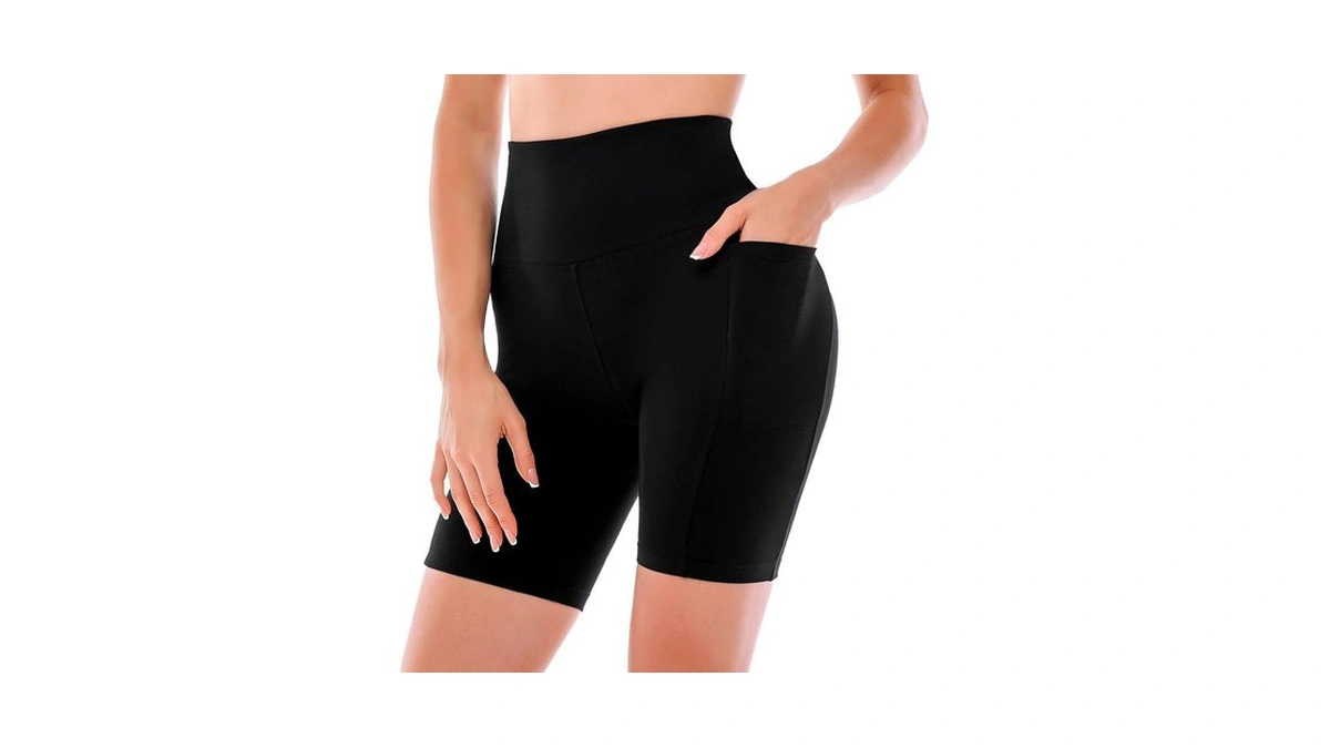 Ipletix Biker Shorts With Pockets For Women Black Sm