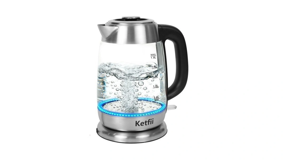 Electric Glass Kettle 1.8l, 1200w Fast Boil For Tea &