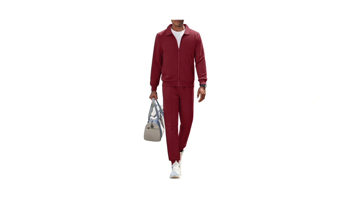 Coofandy Men Jogging Track Suit Athletic Sweatsuit Training 2 Piece