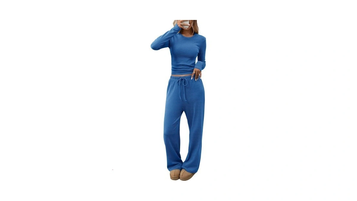Chyrii Women's 2 Piece Sets Fall Dressy Cotton Tshirt Palazzo