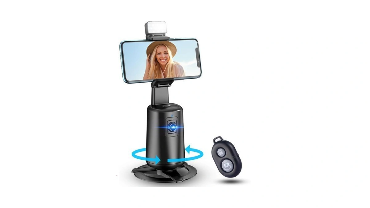Auto Face Tracking Tripod 360Β° Rotating Cell Phone Photo And