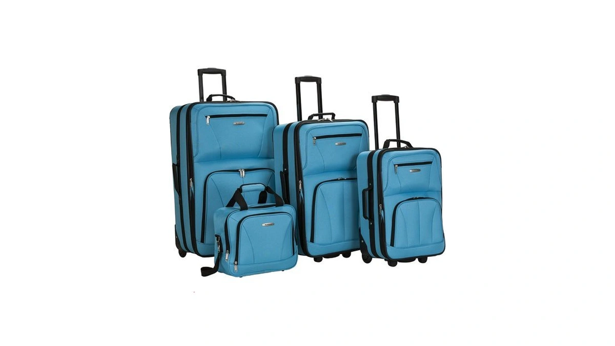 Rockland Journey Softside Upright Luggage Set,expandable, Turquoise, 4-piece (14/19/24/28)