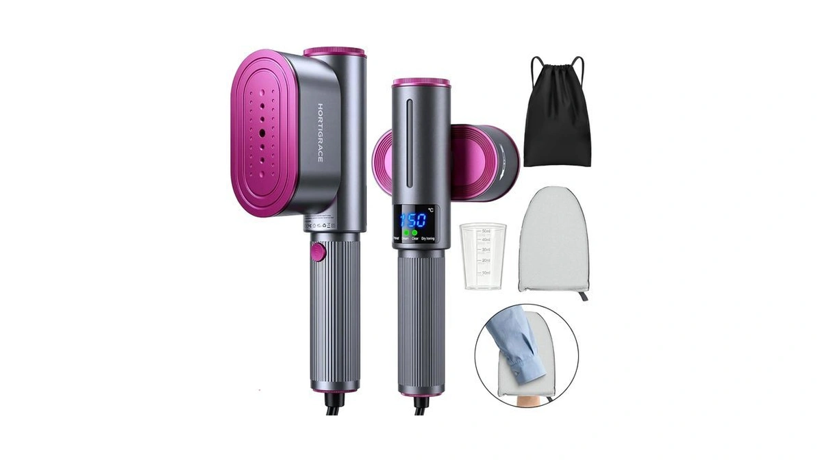 Hortigrace Travel Steamer For Clothes, 2-in-1 Steam Iron & Garment
