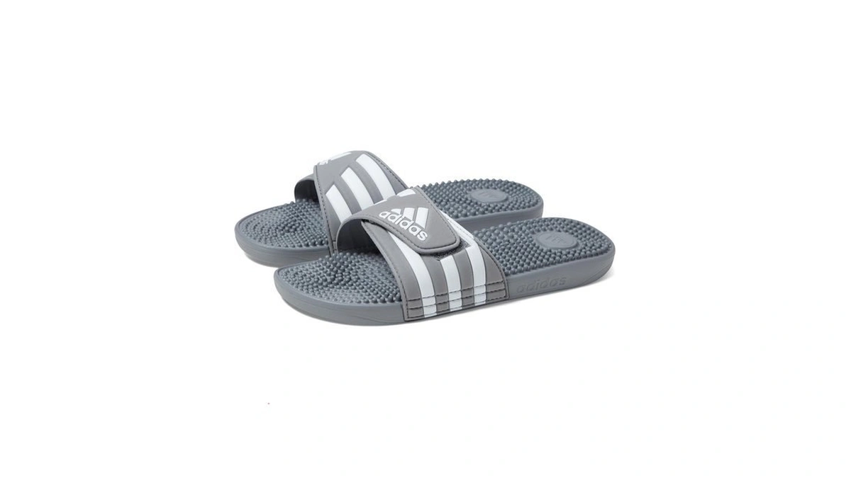 Adidas Unisex-adult Adissage Slides Grey/white/grey 16
