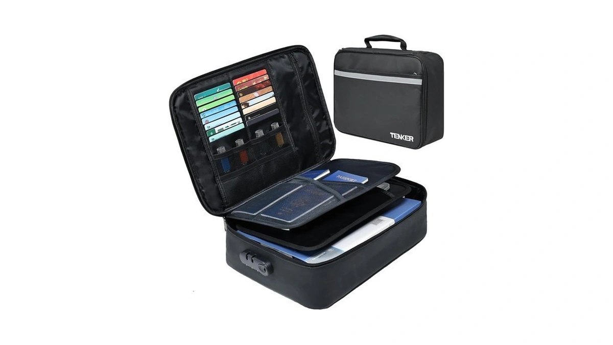 Document Bag With Lock, Fireproof File Storage Case With Water-resistant,