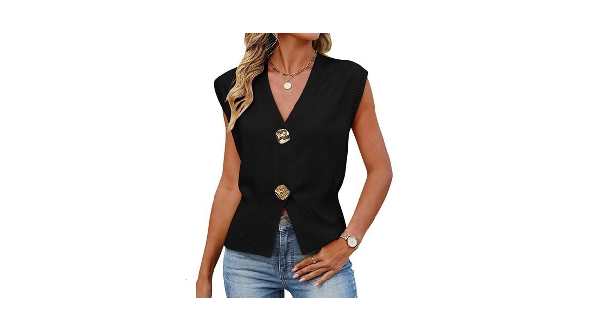 Bellcoco Women's V Neck Lightweight Cropped Ribbed Knit Sweater Top