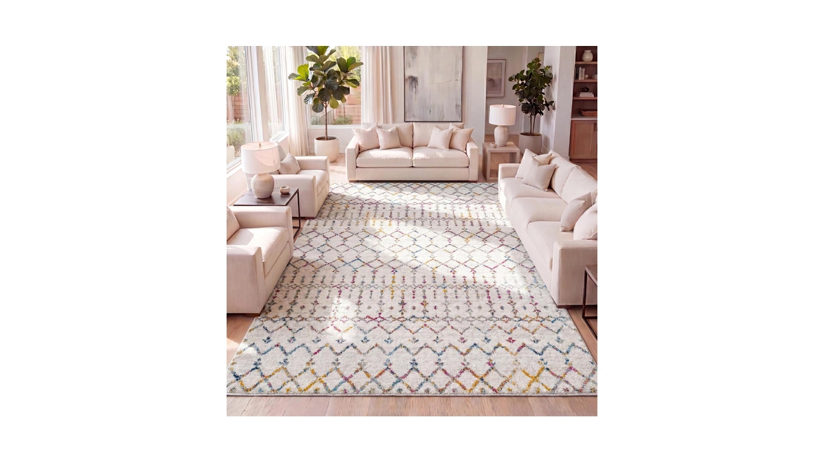 Jonathan Y Boho Vintage Diamond Ivory/multi Indoor Area Rug 3x5