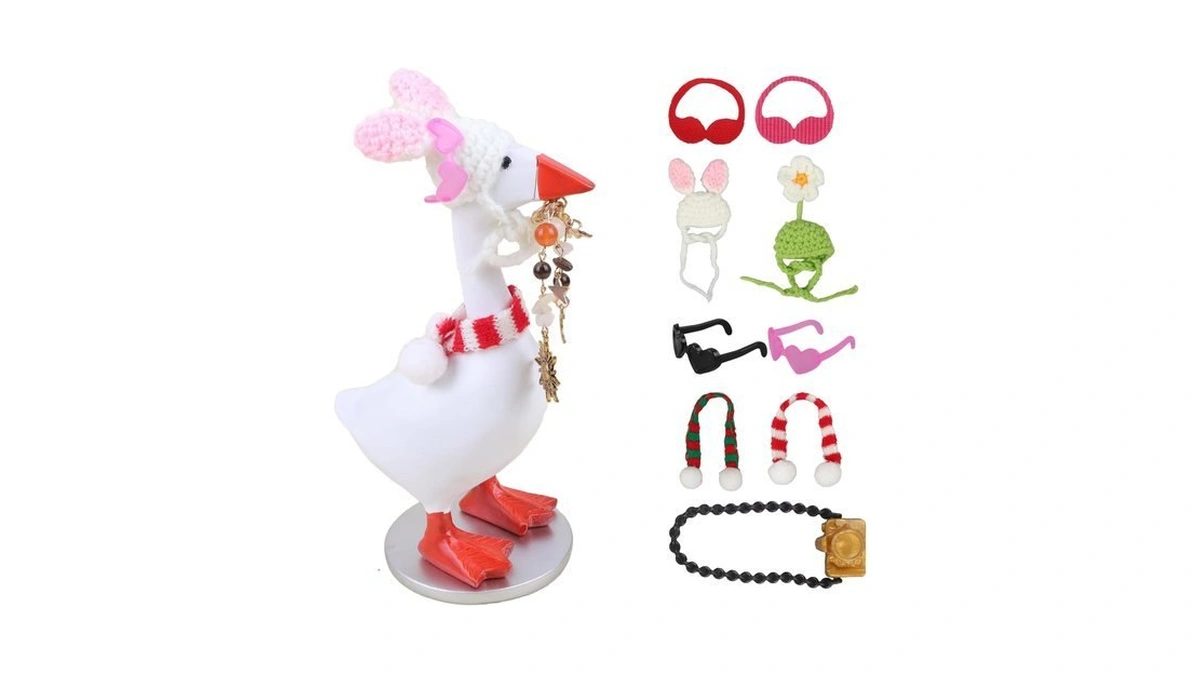 Zionnyxviana Desk Mini Goose Key Holder 7 Inch With 4