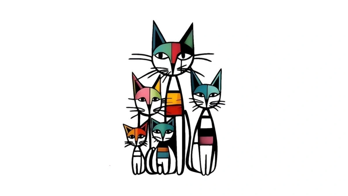 Jbchuci Metal Cat Wall Art Decor, Retro Mid Century Iron
