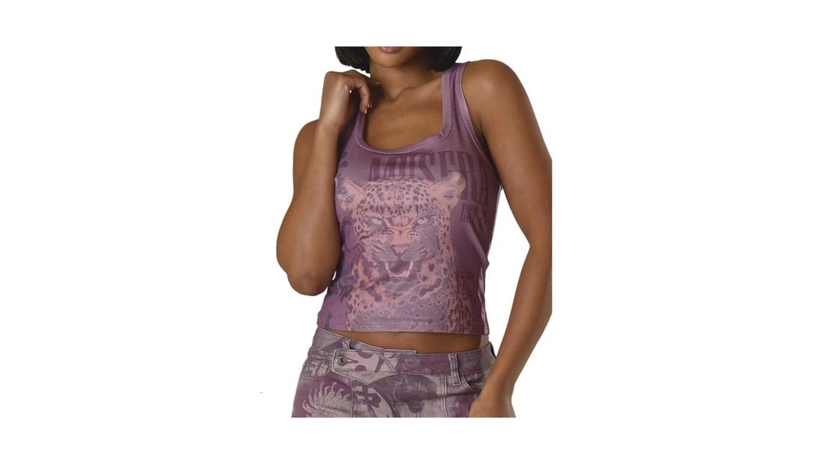 Soly Hux Women's Y2k Crop Top Square Neck Sleeveless Graphic