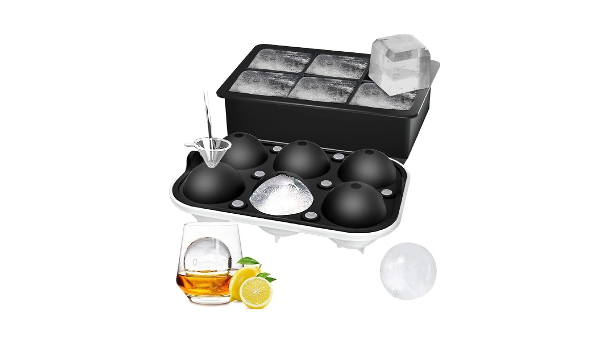 2 Pack Ice Cube Tray, 2" Sphere Ice Ball Mold