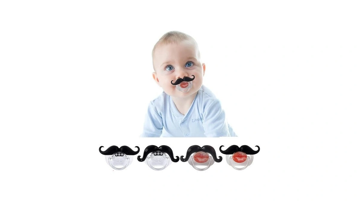 Yapromo Funny Baby Pacifiers, Mustache Pacifier For Babies 0-36 Months,