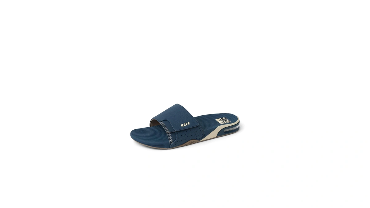 Reef Mens Sandals, Fanning Slide, Navy, 6