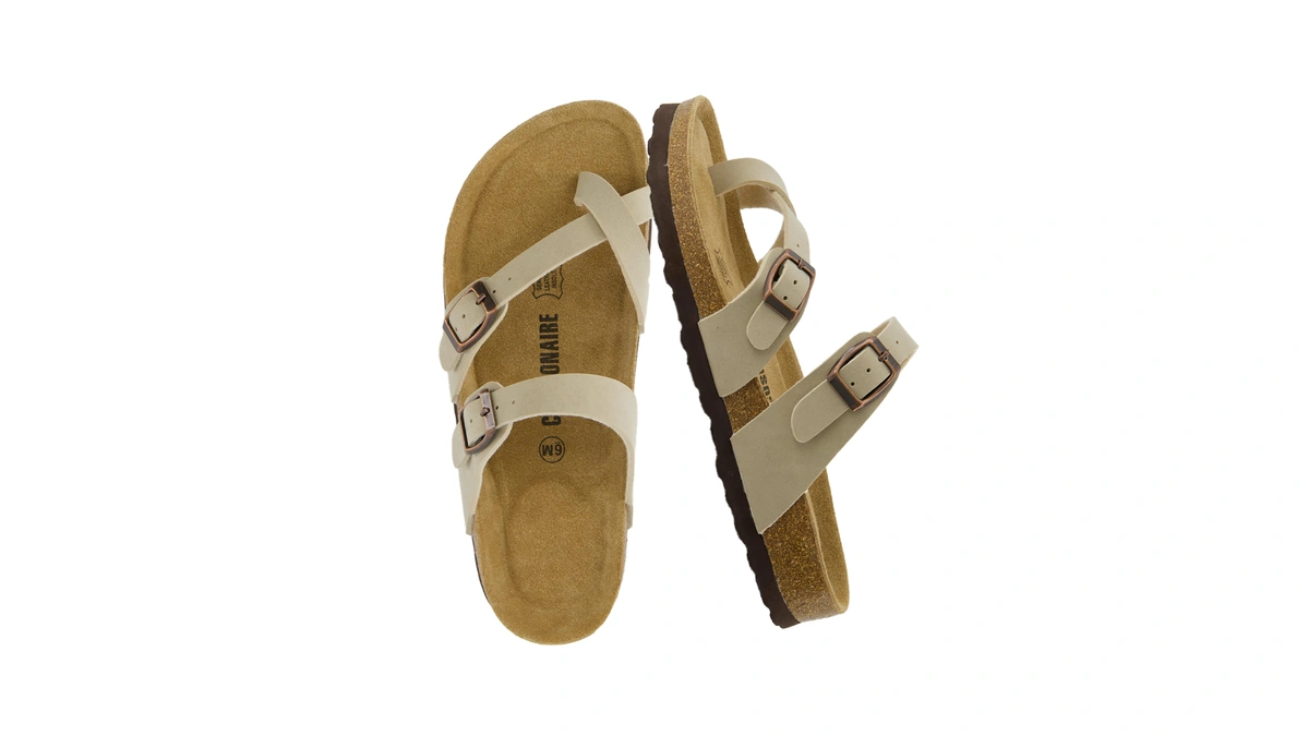 Cushionaire Luna Sandals For Women, Cork Footbed Womens Sandals For