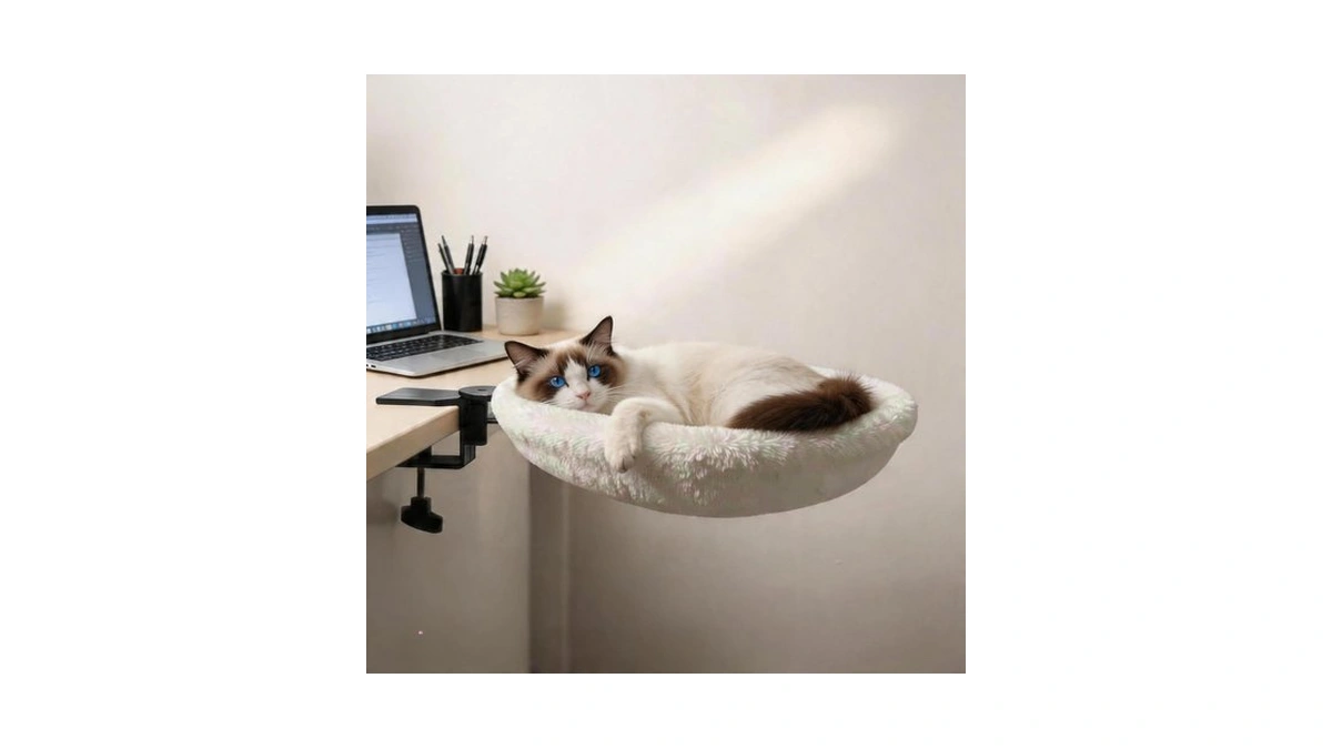 Cat Bed For Desk – Under-table Cat Hammock With 2