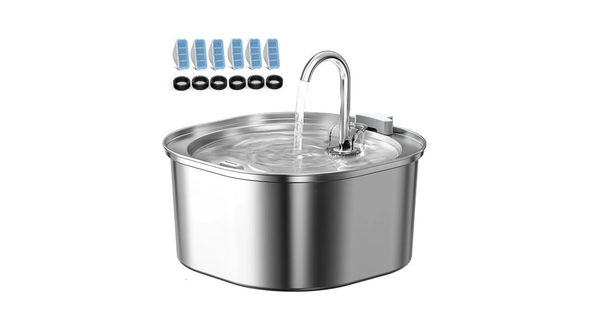 Pektaco Cat Water Fountain, 3.2l Pet Drinking Fountain With 6