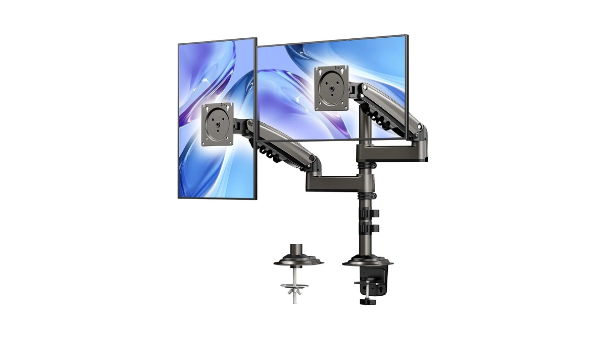 Huanuo 17-32 Inch Dual Monitor Stand, Vertical Dual Monitor Mount,