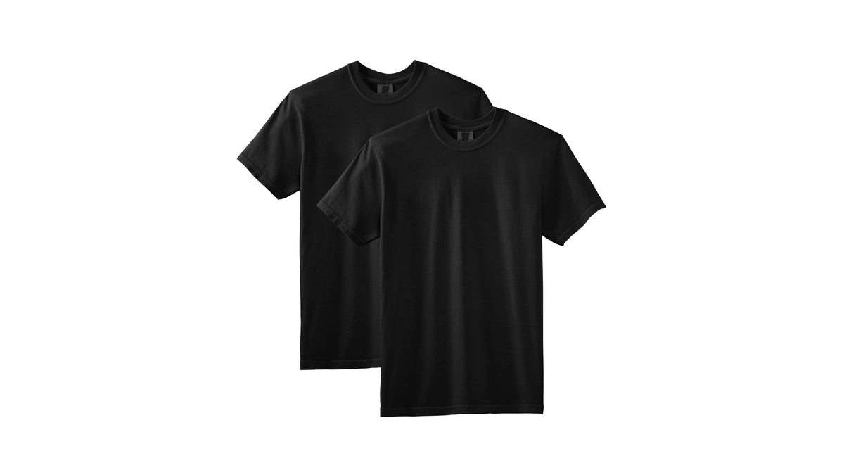 Comfort Colors Adult Short Sleeve Tee, Style G1717, Black (2-pack),